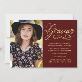 Cartão De Agradecimento Gracias Elegant Foto: Funeral Espanhol