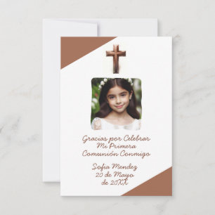 Cartão De Agradecimento Gracias por Celebrar Mi Primera Comuniao con Foto