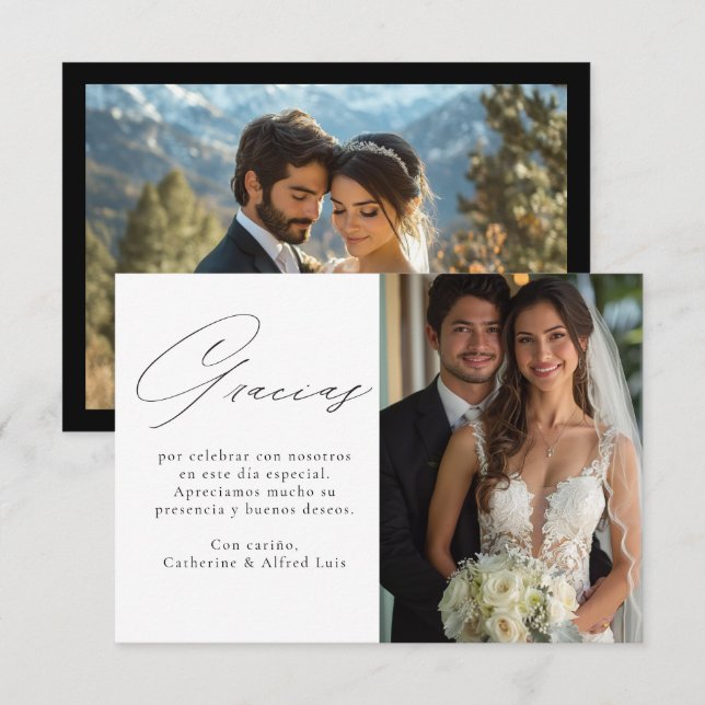Cartão De Agradecimento Gracias Tarjeta de agradecimiento de boda (Frente/Verso)