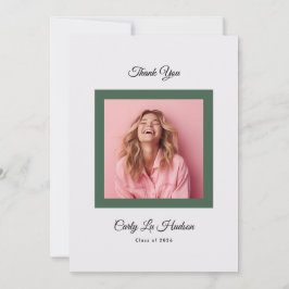 Cartão De Agradecimento Grad Foto Minimalista Alta Escola Verde Roxo