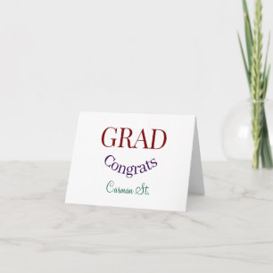 Cartão De Agradecimento grad parabéns roxo negrito ano 20XX graduado