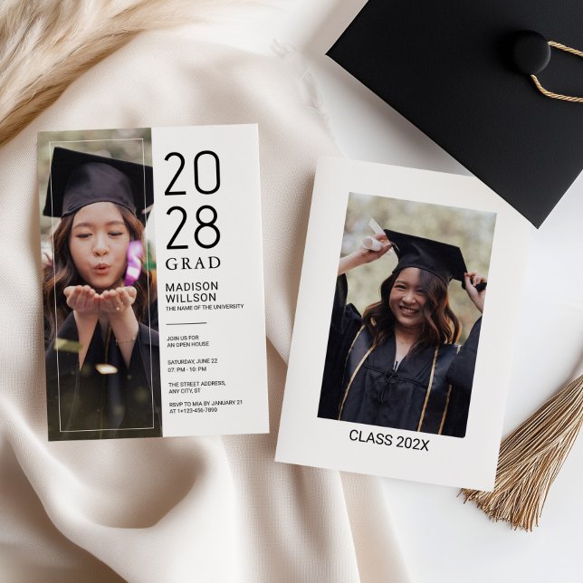 Cartão De Agradecimento Grad Party Custom Photo (Criador carregado)