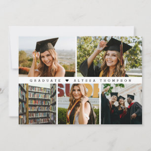 Cartão De Agradecimento Grade de Fotos para Graduação de FORMANDOS de Cola