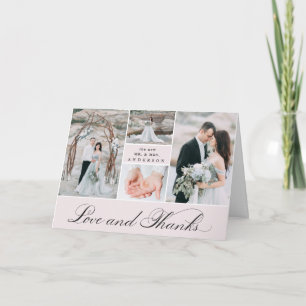 Cartão De Agradecimento Grade Elegante   4 Foto de casamento Obrigado