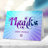 Gradiente Azul Roxo Bat Mitzvah Ousado Retro Boho 