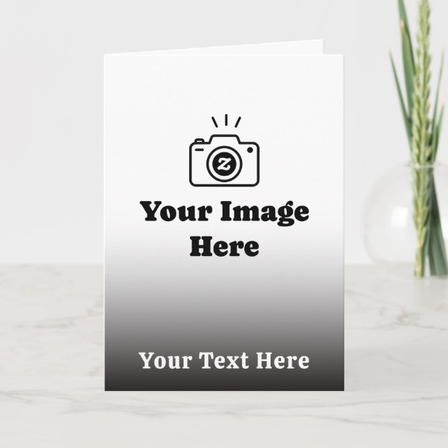 Cartão De Agradecimento Gradiente de Texto e Imagem Personalizados (Frente)