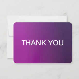 Cartão De Agradecimento Gradiente Roxo Ombre Moderno e Texto Branco Editáv