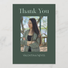 Cartão De Agradecimento Gradiente verde escuro de tipo moderno e elegante 