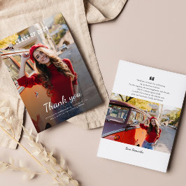 Cartão De Agradecimento Graduação 2025 Foto de Formando Moderno