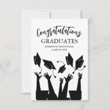 Graduação Branca de Toss do Boné de Script Moderno