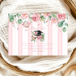 Cartão De Agradecimento Graduação Chic Pink Floral