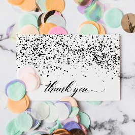 Cartão De Agradecimento Graduação Chic Script Black Confetti Obrigado