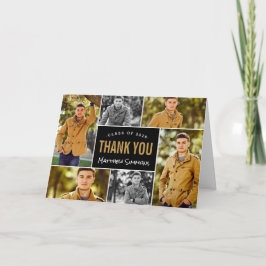Cartão De Agradecimento Graduação da Colagem de Fotos Moderna 6 Obrigado