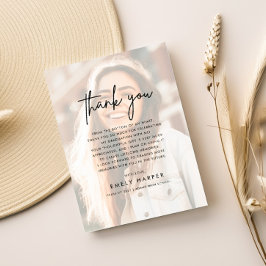 Cartão De Agradecimento Graduação de Foto de Sobreposição de Vellum do Scr