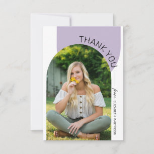 Cartão De Agradecimento Graduação de Foto do Arch 2 Mínimo Moderno