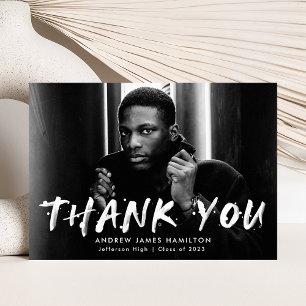 Cartão De Agradecimento Graduação de Foto do Modern Paint Splatter