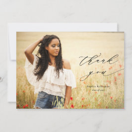 Cartão De Agradecimento Graduação de Foto por Sobreposição de Caligrafia O