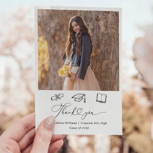 Cartão De Agradecimento Graduação de Fotografias de Dois Portos Whimsical