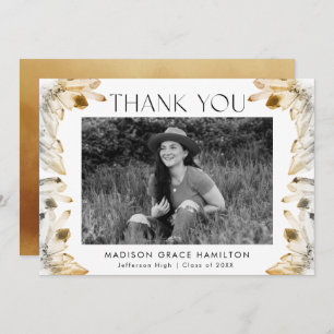 Cartão De Agradecimento Graduação de Fotos de Cristais Dourados Amber Wate