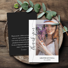 Cartão De Agradecimento Graduação de Fotos do Script de Tendy