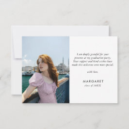 Cartão De Agradecimento Graduação de fotos moderna do Boné de Formando mín