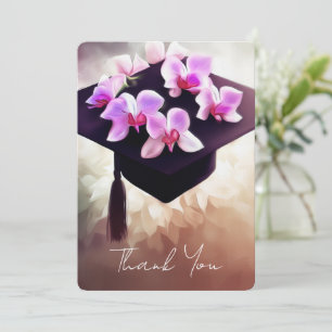 Cartão De Agradecimento Graduação de Orquídeas Exclusivas na moda