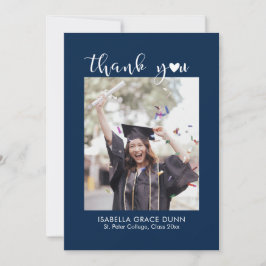 Cartão De Agradecimento Graduação de Script de Caligrafia Cardíaca