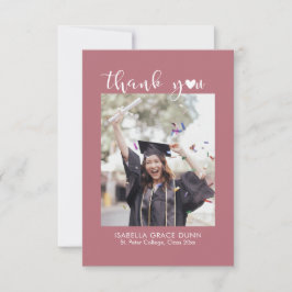 Cartão De Agradecimento Graduação de Script de Caligrafia Simples Na moda