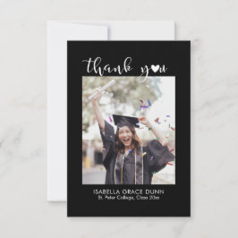 Cartão De Agradecimento Graduação de Script de Caligrafia Simples Na moda