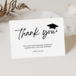 Cartão De Agradecimento Graduação de Script Minimalista