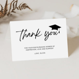 Cartão De Agradecimento Graduação de Script Minimalista