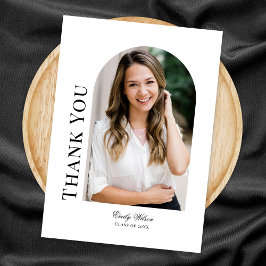 Cartão De Agradecimento Graduação em branco com arco vertical de fotos