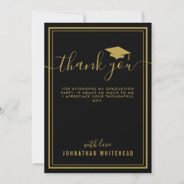 Cartão De Agradecimento Graduação Foto Simples Preto