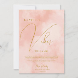 Cartão De Agradecimento Graduação Grateful Vibes Trendy Peach Fuzz