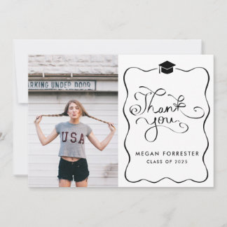 Cartão De Agradecimento Graduação Moderna Manuscrita Obrigado Foto