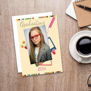 Cartão De Agradecimento Graduação na Escola Média de Foto Muito Obrigad