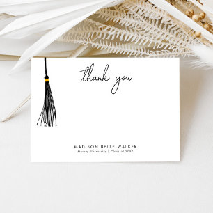 Cartão De Agradecimento Graduação Obrigado Black Tassel