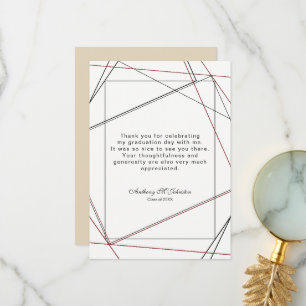 Cartão De Agradecimento Graduação Obrigado Design Geométrico