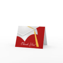 Graduação Obrigado Nota Boné de Formando Vermelho 