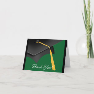 Cartão De Agradecimento Graduação Obrigado Nota Boné Verde Preto