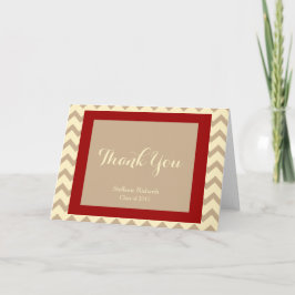 Cartão De Agradecimento Graduação Obrigado Notas; Creme, Crimson & Taupe