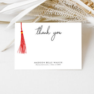 Cartão De Agradecimento Graduação Obrigado Red Tassel