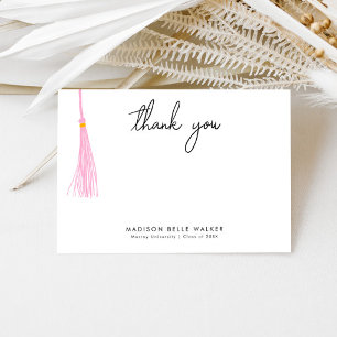 Cartão De Agradecimento Graduação Obrigado Rosa claro Tassel