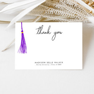 Cartão De Agradecimento Graduação Obrigado Roxo Tassel