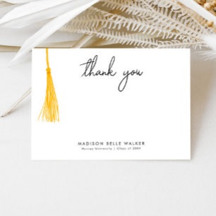 Cartão De Agradecimento Graduação Obrigado Tassel Amarelo