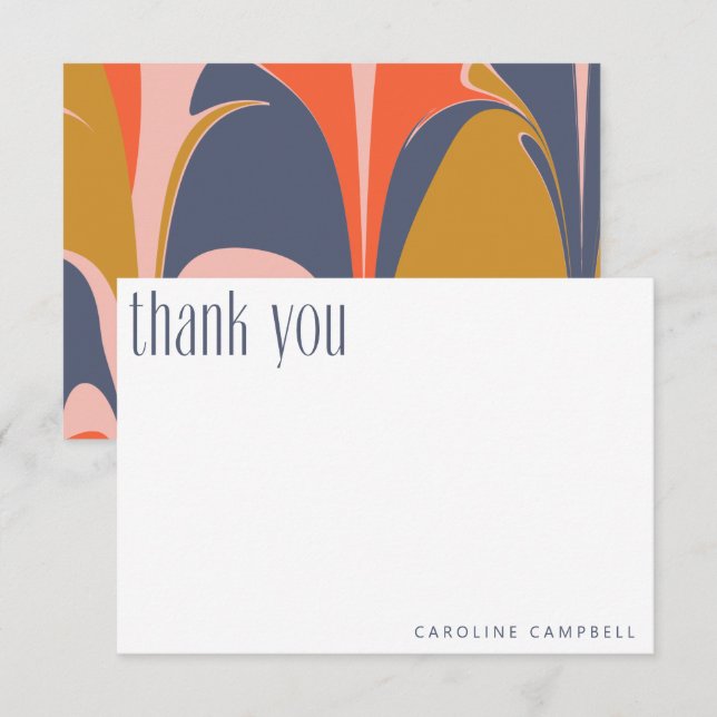 Cartão De Agradecimento Graduação Personalizada Dourada Vermelha Azul Mode (Frente/Verso)