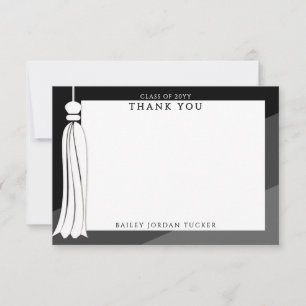 Cartão De Agradecimento Graduação Tassel Black Ombre Obrigado