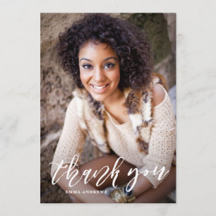 Cartão De Agradecimento Graduação Vertical de Script com Letra Mão Obri