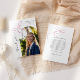 Cartão De Agradecimento Graduação Vertical de Script do Arco Rosa