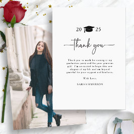 Cartão De Agradecimento Graduado Elegante